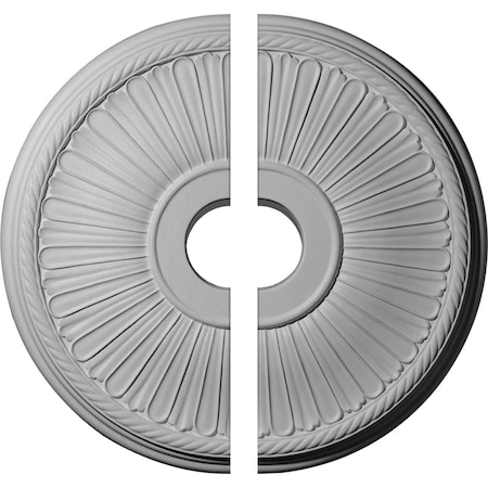 Ekena Millwork Berkshire Ceiling Medallion, Two Piece (Fits Canopies up to 6 3/8"), 20 1/8"OD x 3 7/8"ID x 1 7/8"P CM20BE12